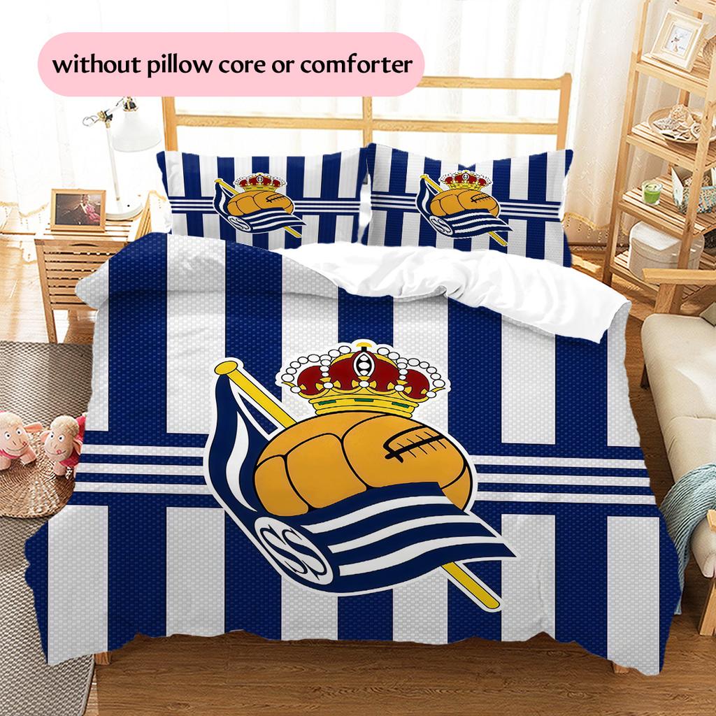 Real Sociedad Pattern Bedding Quilt Set  Home Decoration  Gift (1 * duvet cover + 2 * pillowcase  without core)