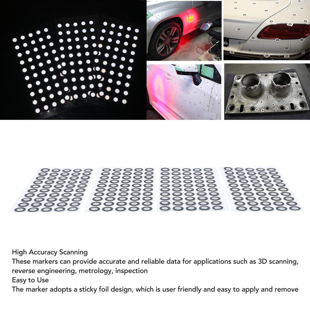 Positioning Target 3D Scanning Marker 6mm ID 10mm OD High Reflection Brightness Waterproof for Motion Information Collection