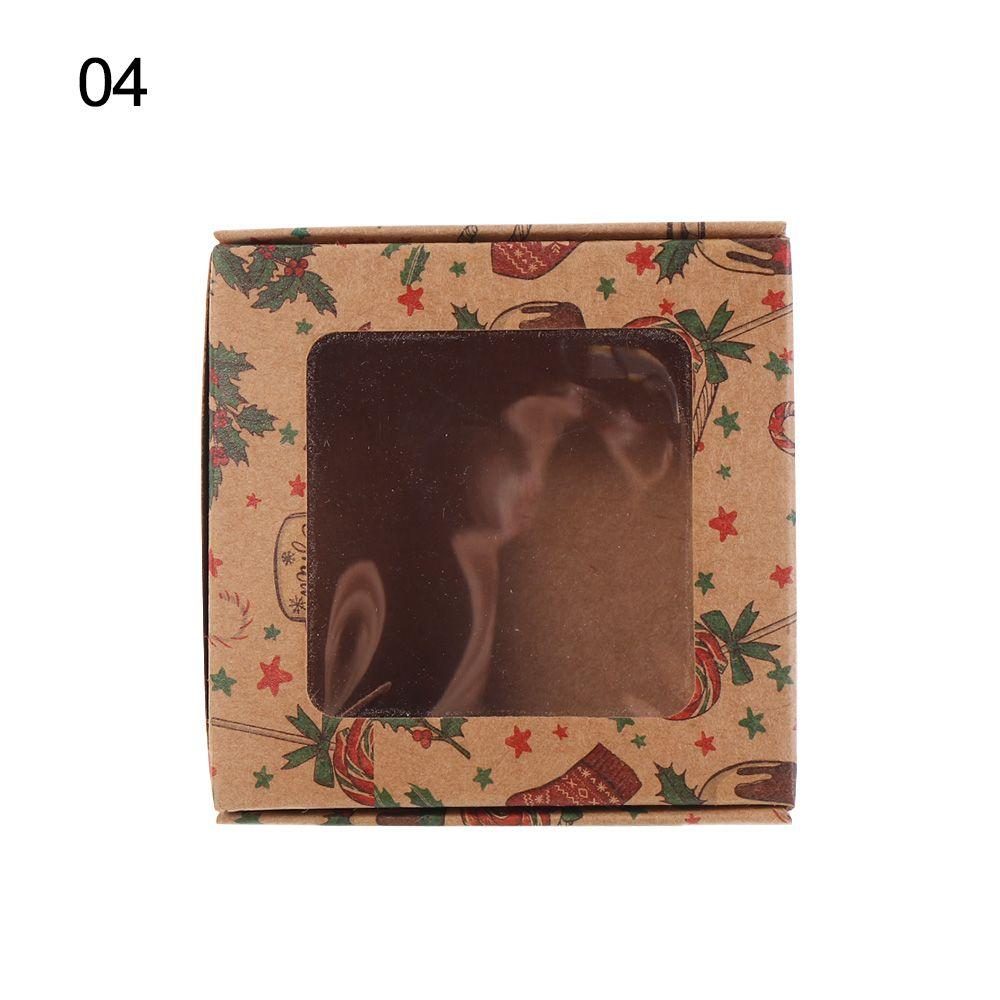 for candy paper DIY Christmas gifts box package box kraft window gift box 4