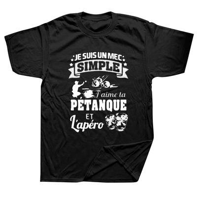 Lustige Petanque Boule Sport T-Shirts Grafik Baumwolle Streetwear Kurzarm O-Ausschnitt Harajuku T-Shirt Herrenbekleidung