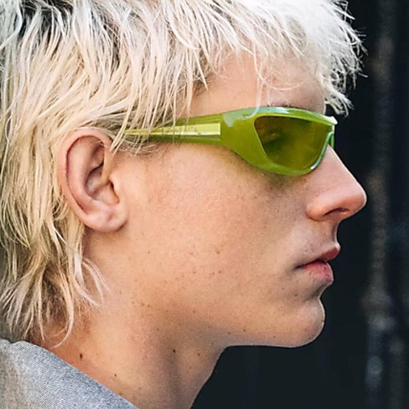 Green Y2K Fashion Ladies Sunglasses Personalized Hip Hop Spring Summer Bright Suitable for Vacation Beach Accessories