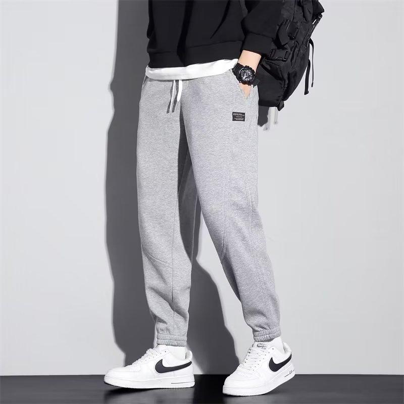 Sweatpants boys autumn and winter new fleece thickened casual pants trendy leggings loose sweatpants