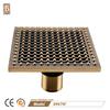 Bathroom Shower Antique Brass Square Tile Insert Drain Anti-odor Invisible Floor Drain