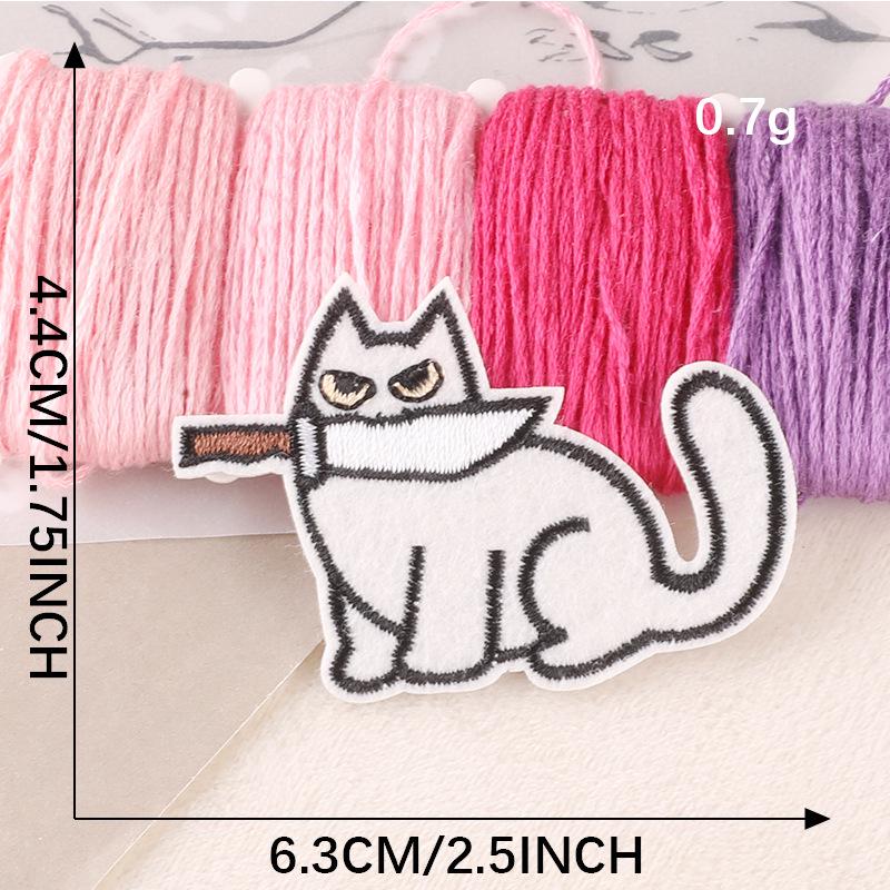 

Нашивка с вышивкой «Мультяшный кот»: Значок аксессуара одежды