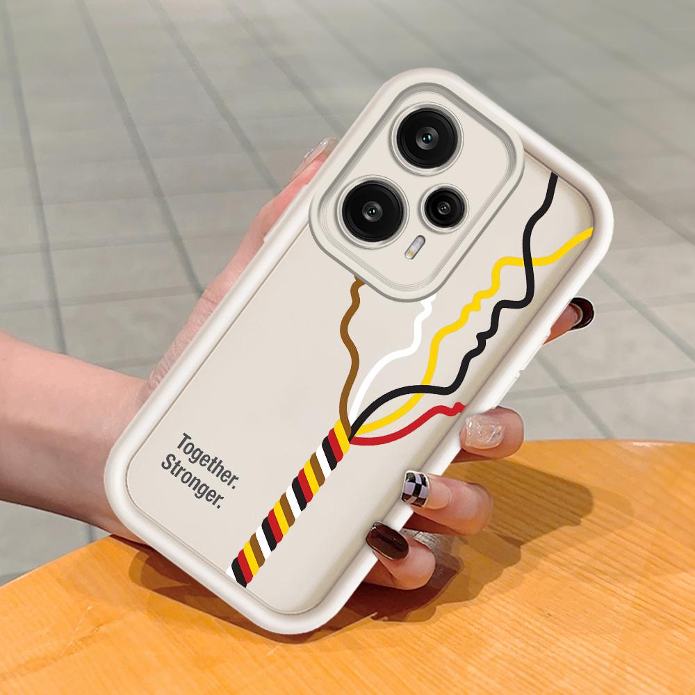 Soft Silicone Square Ladder Printing Pattern Phone Casing Full Cover Camera Shockproof Protection Rubber Case for Xiaomi Redmi