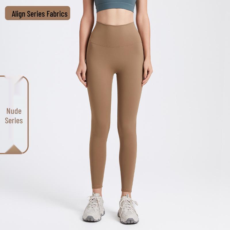 

Брюки для йоги с высокой талией, быстросохнущие - Ощущение обнаженности, Поддержка бедер, Большой размер, С начесом для летнего бега и фитнеса XL