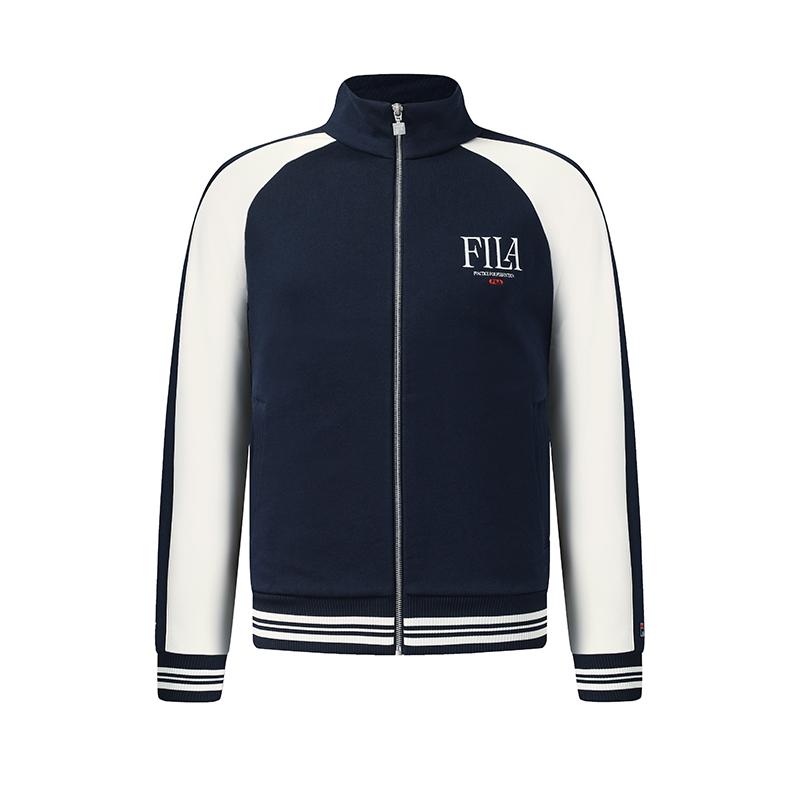 Fila Tennis Classic Retro Sports Casual Tennis Trend Comfortable Versatile Loose Knit Jacket Men Jacket Blue A11M543510FBU