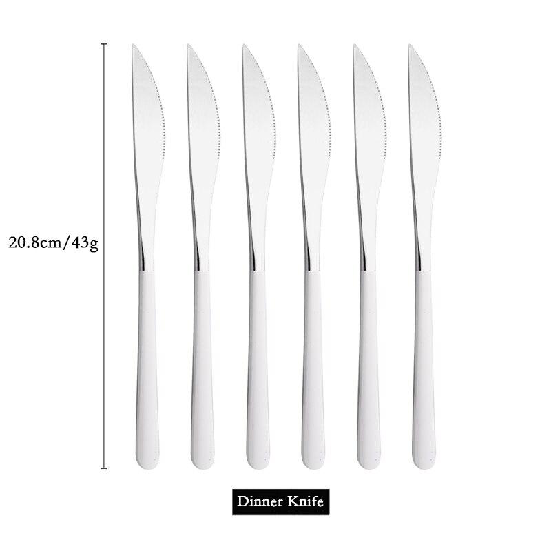 6 PCS Stainless Steel Rainbow Steak Knife Sharp Table Knives Set Restaurant Cutlery Dinner Knife Black Dinnerware Set