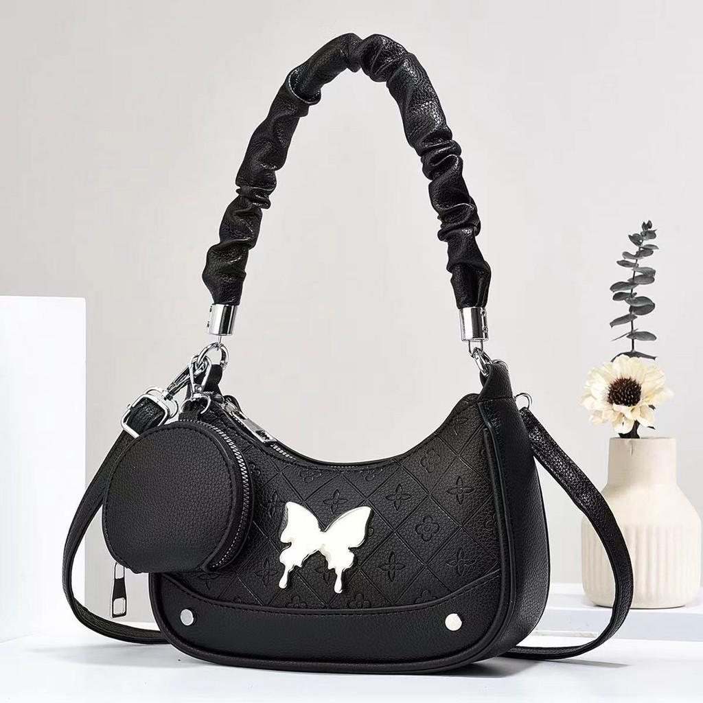 Trendy Small Quilted Butterfly Shoulder Bag With Soft Texture And Multiple Colors