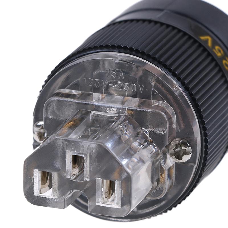 Rhodium Iec C13 Mains Power Plug Female Copper Connector Cable Cord Hifi