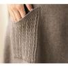 Women Fall Winter Medium Length Elastic High Waist Knitted Skirt Thick Soft Warm Solid Color Loose Big Swing Pocket A-line Skirts