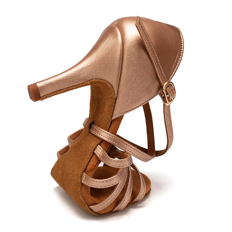 Fashion Girls Women's Latin Tango Waltz ChaCha Ballroom Standard Dance Shoes Ball Party PU Leather Dance Shoes Heel 8cm