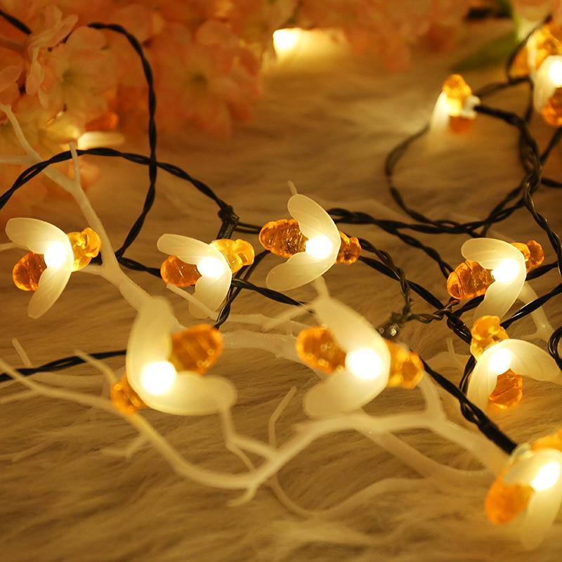 Solar Bee LED String Lights for Outdoor Patio Decorations
