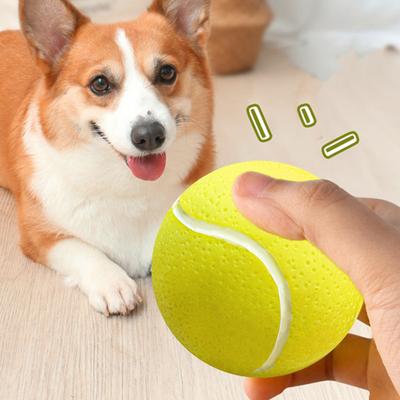 Quietschendes Tennis Hundespielzeug Bissfest Aggressiver Kauer Interaktiver Ball Spielzeug Kleiner Mittlerer Großer Hund Zahnwechsel Reinigungsball Spielzeug
