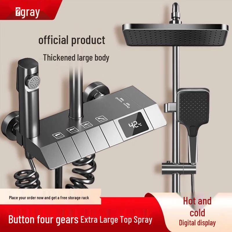 Gun Grey Thermostatic Copper Shower System