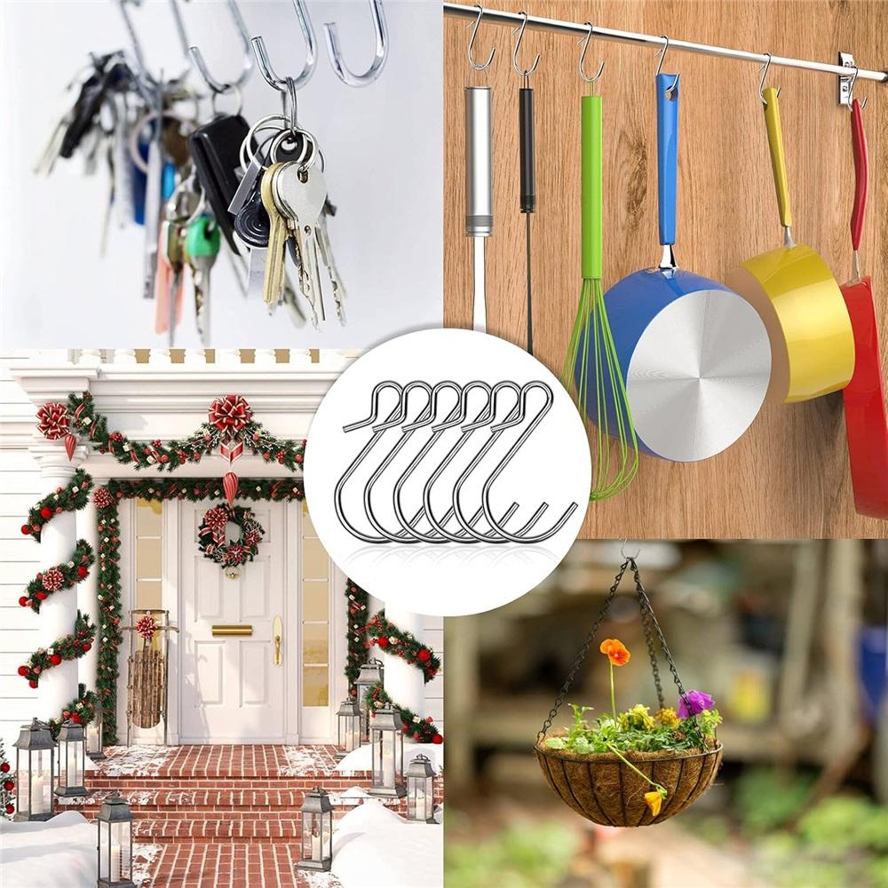 60 Metal Grooved Hooks Christmas Lights Hooks Weatherproof Light Clip Hooks For Hanging Christmas Decorations Outdoor String Lights, Party Decorations