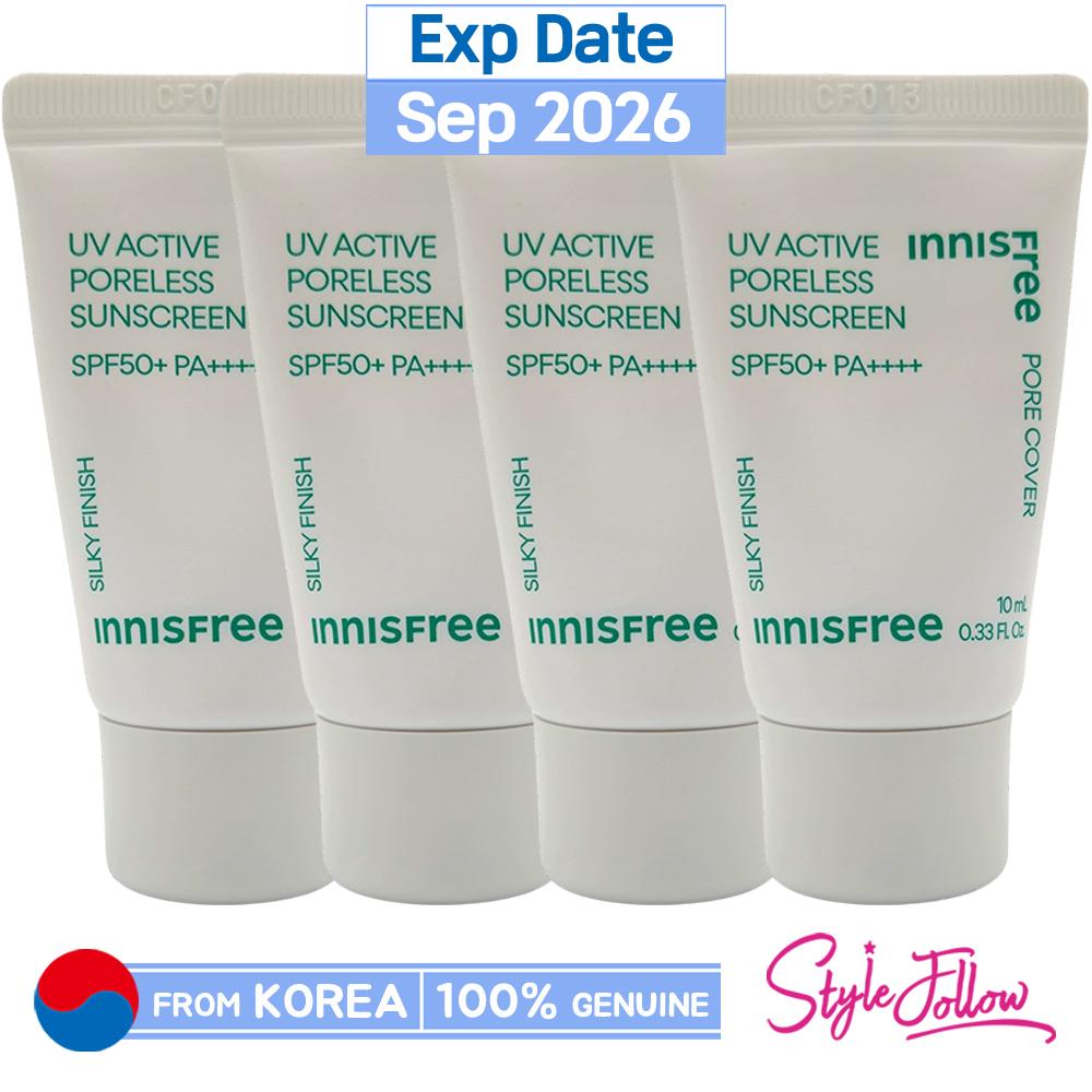 4ks/40ml_[INNISFREE] UV Active Poreless Sunscreen 10ml (SPF 50+/PA++++) (Vzorek)