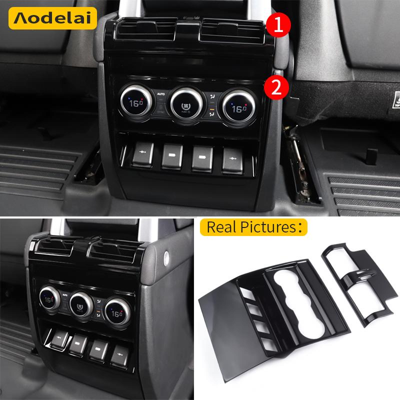 

ABS Carbon Fiber For Land Rover Defender 2020-2025 Inner Rear Row Air Conditioning Vent Frame Cover Trim Car Accessories
