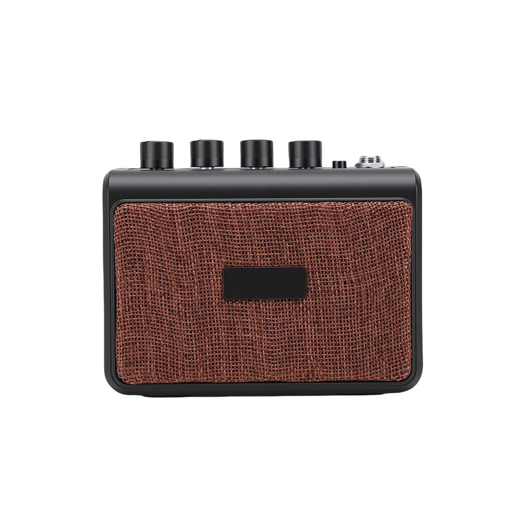 Portable Guitar Amp 10W BT Speaker 2 Clean Distortion Channels AUX Input Headphone Jack Rechargeable Silent for Outdoor