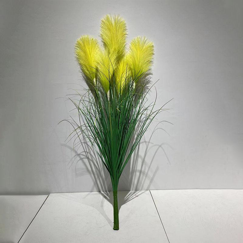 Neuer künstlicher Schilfstrauß Seiden-Zwiebelgras Große künstliche Pflanze Ernte Hochzeitsblume Herbstpflanzen für Heim-, Zimmer-, Partydekoration