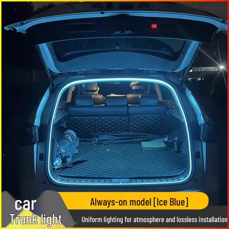 Car Trunk Ambient LED Light Strip: No Wiring, Automatic Induction Tail Box Decoration.