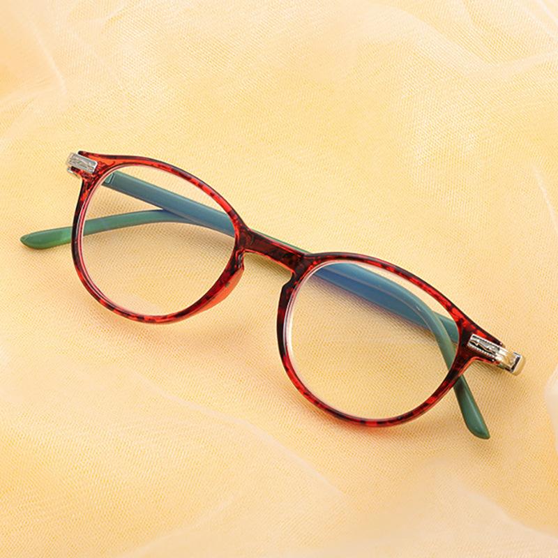 

1915 anti-blue glasses women s retro oval frame ultra-light high definition reading glasses for the elderly No degree - anti-blue light glasses