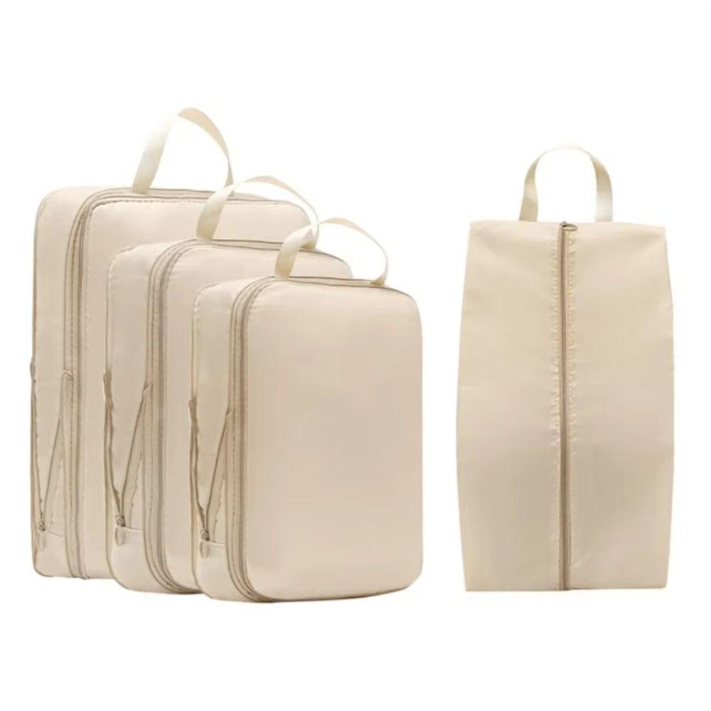 4Pcs Set Sub-Packing Clothes Compression Bag Foldable Closet Organizer Set Travel Accessories