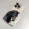 Horse racing pattern phone case suitable for iPhone 17 16 15 14 13 12 11 Pro/Max/Plus transparent anti drop back cover