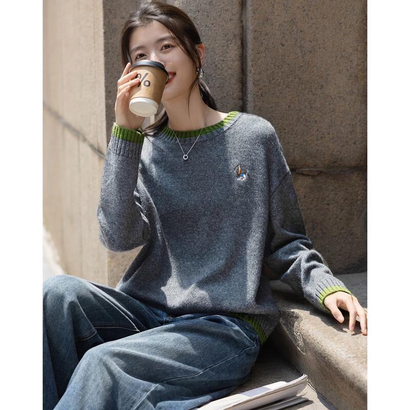 Demana Women's Winter Wool Blend Embroidered Sweater