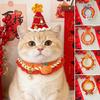 Cat Clothing Costume New Year 2026 Dog Cat Collar Horse Year Sweet Pet Scarf Cute Kitty Puppy Spring Festival Costume Clothing