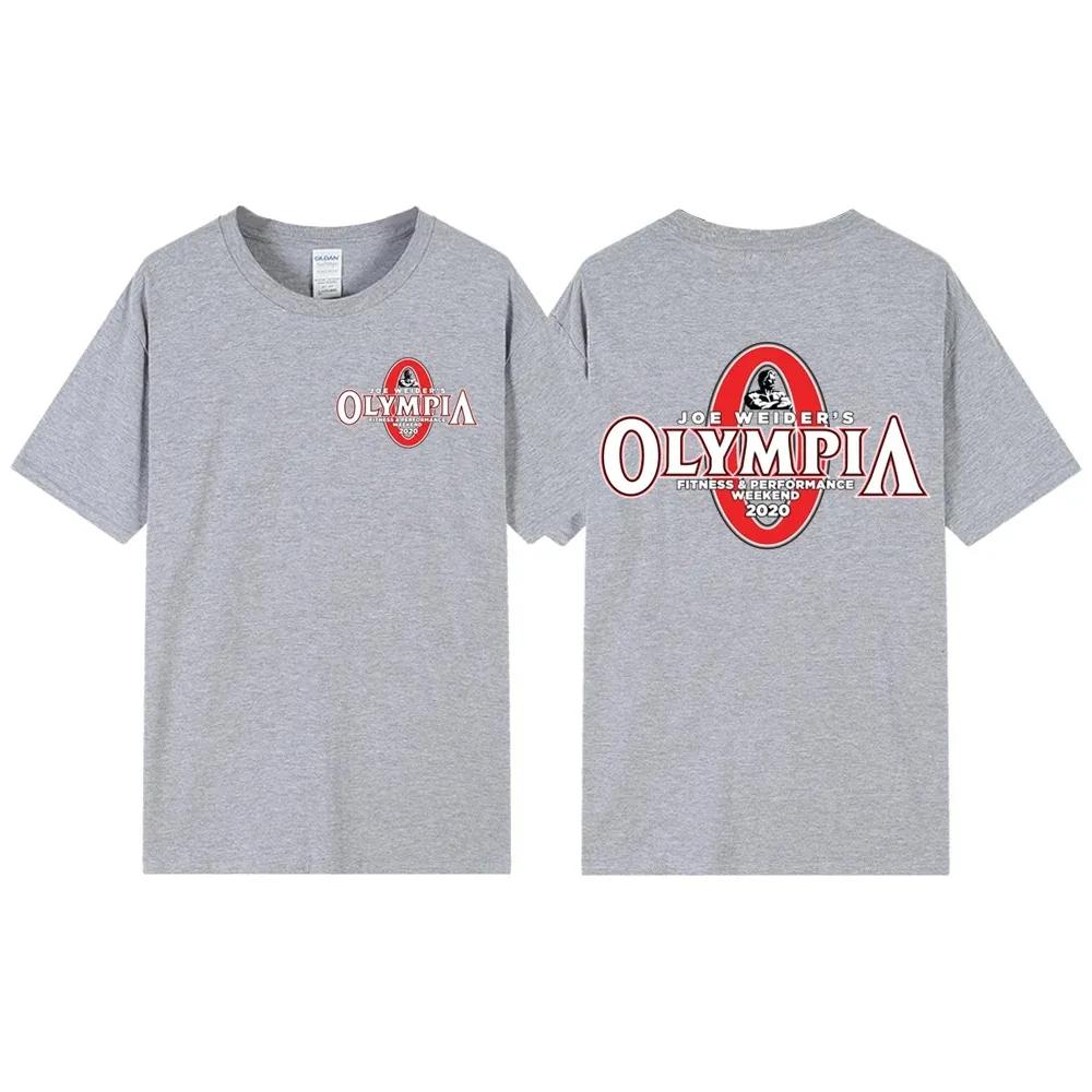New Summer Men's OLYMPIA Printed Pure Cotton T-shirt Men's Hip Hop Street Sports Fitness Comfortable Hot Selling Short Sleeve