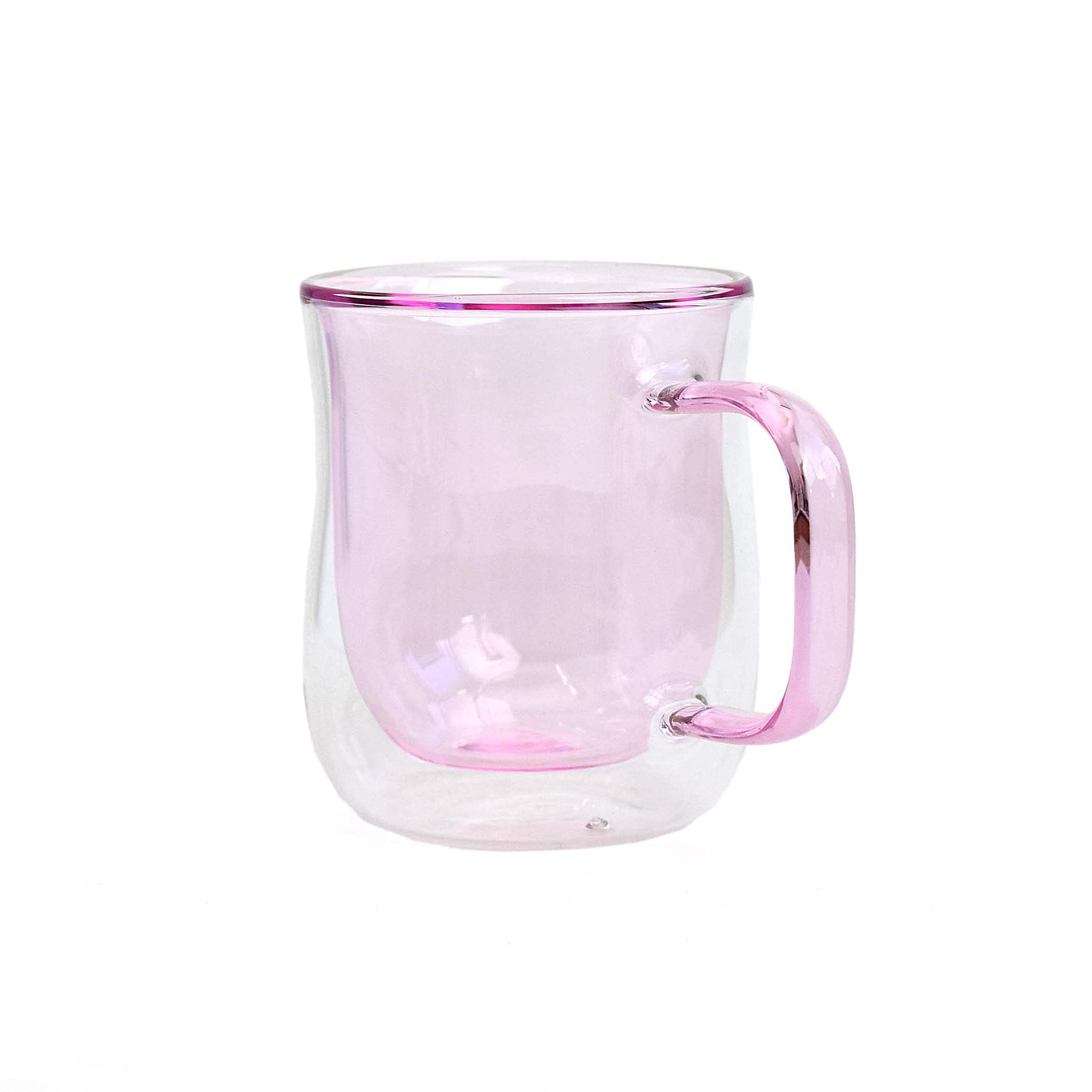 

Maehata Insulates Hot and Colored Nuit Mug, Heat-Resistant Glass, Double-Walled, Cold, Thermoglass, 275ml, розовый