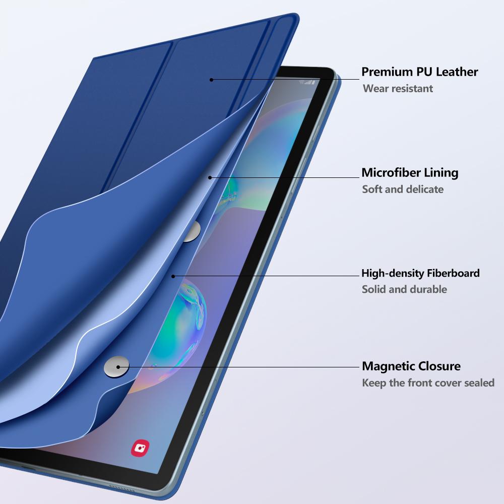 Smart Folio Case For Samsung Galaxy Tab S6,Magnetic Stand Cover With Pencil Holder For Tab S6 10.5-inch Auto Sleep Wake