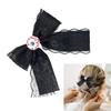 Lace Hair Clip Bows Balletcore Eyeball Dark Bows Flat Clip Balletcore Hairpin Bows Elegant Hair Clip for Bunches