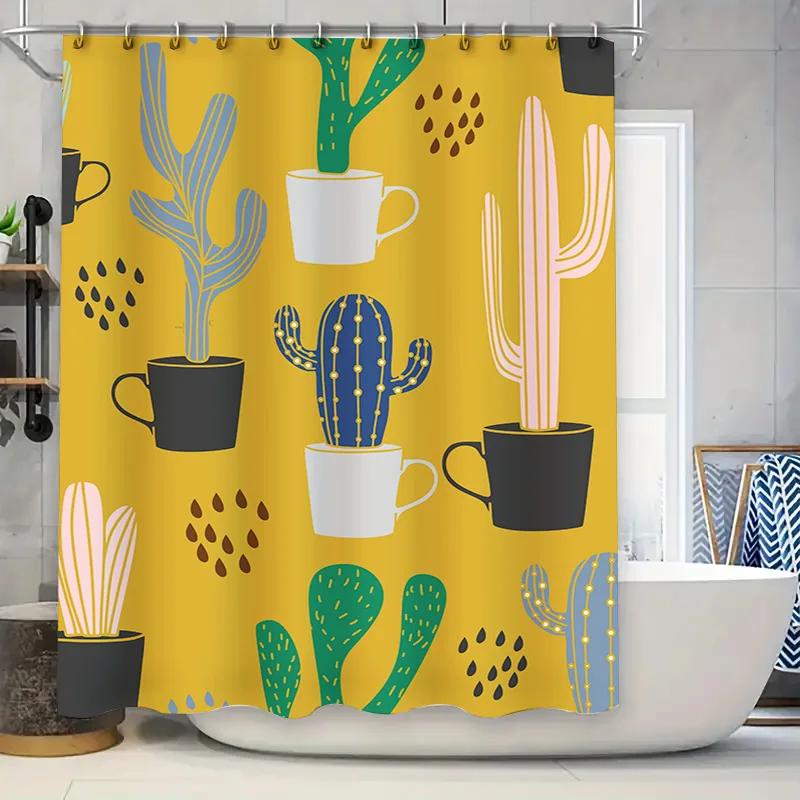 

Vintage Rock Art Pattern Shower Curtain Rustic Brown And Gold Decor For Bathrooms Kitchens Home Decor 90x180cm