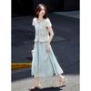 Petite New Chinese Style Sequined A-Line Skirt Set