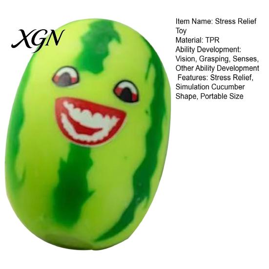 Realistic Vegetable Toy Stress Relief Simulation Cucumber Anti-Anxiety Cartoon Watermelon Squeeze Fidget Stretchy Sensory Office Worker