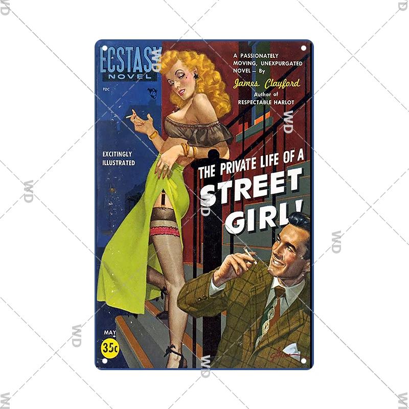 Retro Pin Up Girl Amerikanischer Stil Blechschild Metall Vintage Plakette Wandschilder Metallposter Platte Garage Schlafzimmer Man Cave Geschenk Dekor