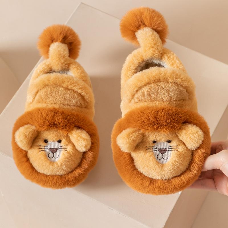 

Winter cotton slippers bag heel baby girl cotton shoes boys indoor shoes outdoor warm fluffy slippers 23 (shoe inner length 22cm)