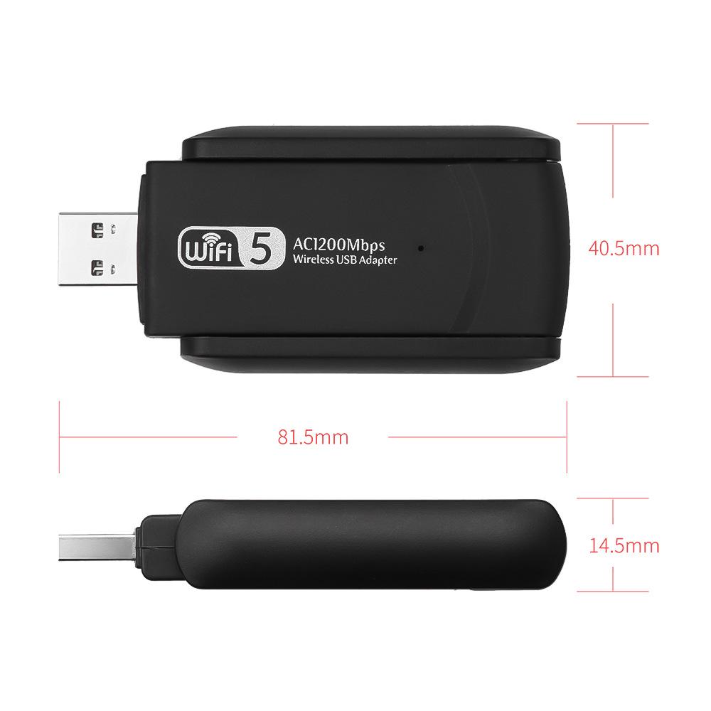 Dual-Band USB 3.0 Wireless Network Card with Bluetooth 4.2, 1300M Gigabit WiFi Receiver & Transmitter