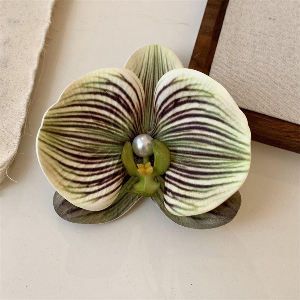 

Ponytail Clip Flower Hair Claw Bohemia Barrettes Large Shark Clip Orchid Hair Clip Girl style 4