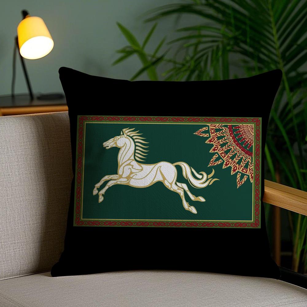 Kingdom Of Rohan Funny Cushion Cover Plush Fabric Soft Double-Sided Printed Invisible Zipper Sofa Pillow Case Home Decor