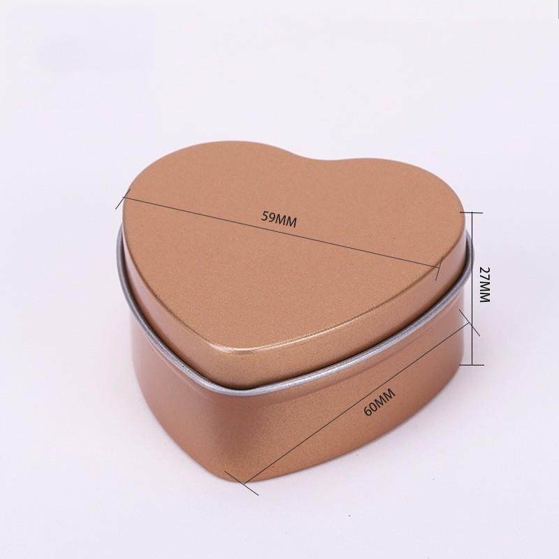 1Pc Heart Shape Aluminum Tin Jar for Cream Balm Nail Candle Cosmetic Container Refillable Tea Cans Metal Box Candy Packaging Box