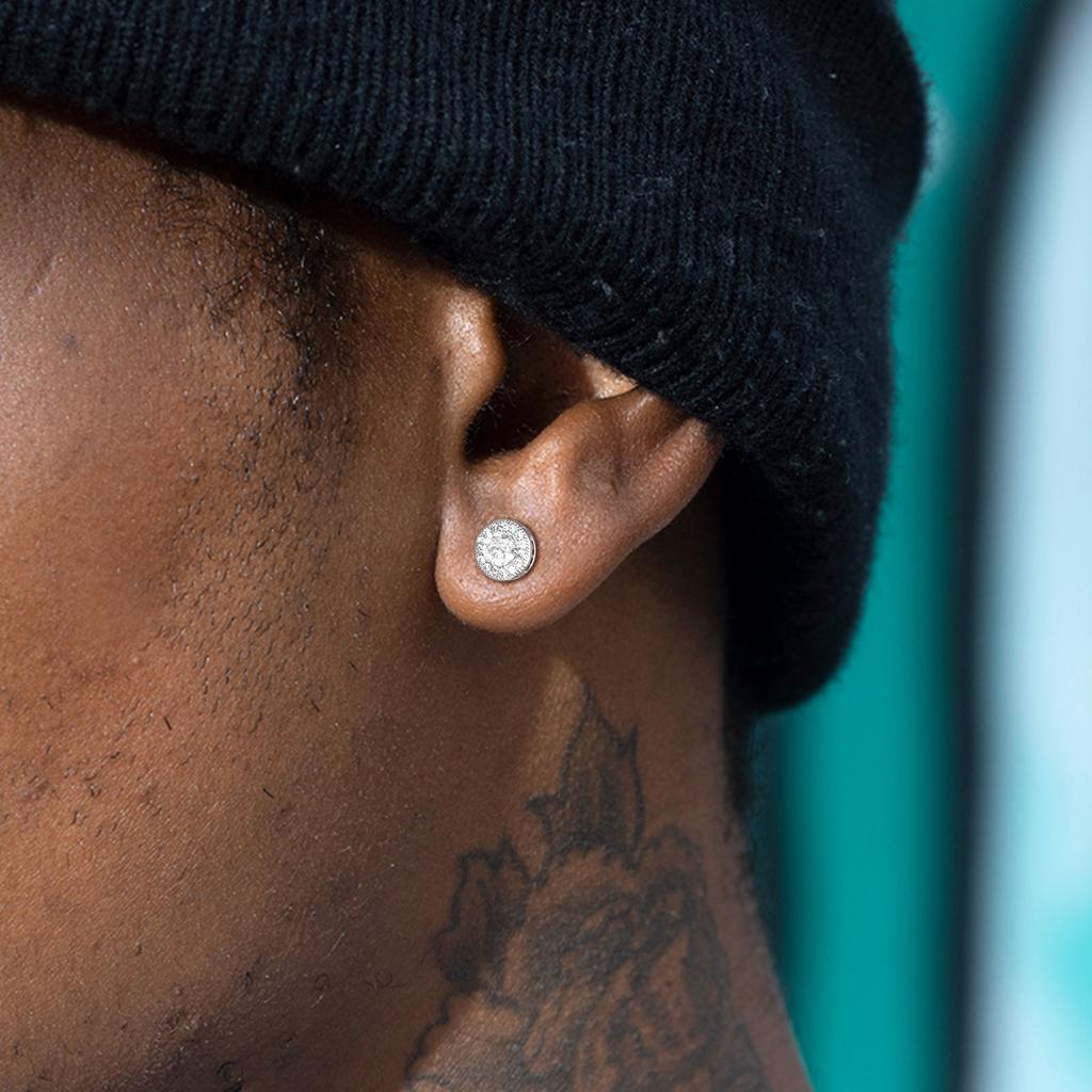 Męskie luksusowe kolczyki sztyfty z kamieniami CZ, metal w kolorze złotym, prezent na Walentynki, Dzień Ojca, urodziny, imprezę, bbrincos masculinos Zircon