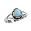 Natural Republic Larimar Gemstone Handmade 925 Sterling Silver Ring S.7.5 F3s91
