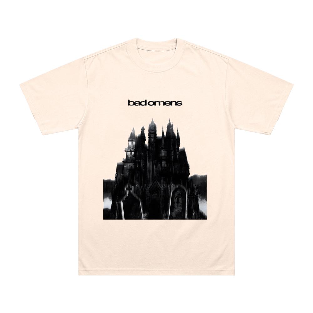 

Bad Omens Blurred Castle T-Shirt Men Women Cotton Fashion Short Sleeve Tee Summer Casual High Quality Retro Style Loose Clothing 5XL різнокольоровий