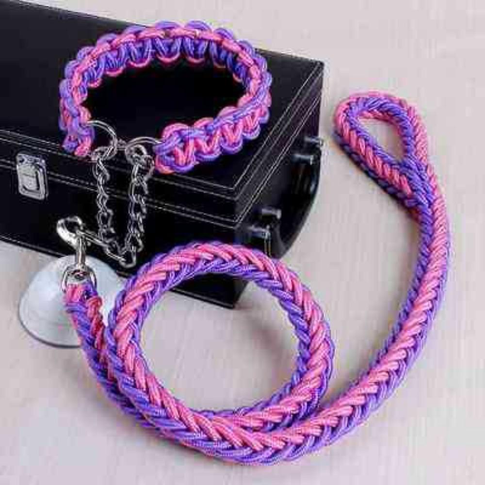Nylon Eight-strand Braided P-rope Large Dog Dog Chain Pet Collar Leash Small Medium and Large Dog Walking Leash