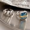 Chao Xiaobai 925 Sterling Silver Vintage Knit Adjustable Ring for Women - Cold Style Niche Design