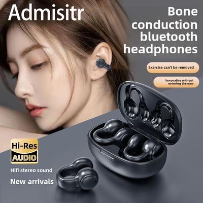 New Wireless Clip-on Bone-conduction Bluetooth Headphones Noise-cancelling Running Headphones
