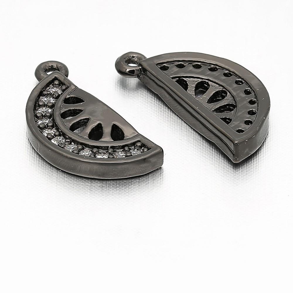 ZHUKOU Fruit Party Gold Plated Inlaid Zirconia Sweet And Cute Fruit Metal Pendant For DIY Jewellery Accessories 1 Pcs
